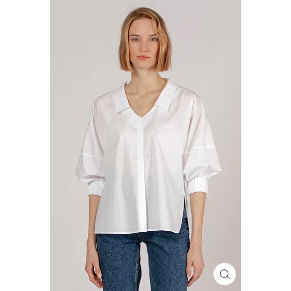 NWT Harshman Novia Blouse White Large - Picture 1 of 12